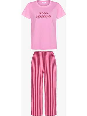 Penti Pembe Ent Morning Pamuklu Kapri Pijama Takımı