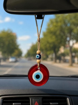 Nazar Boncuğu Dikiz Aynası Süsü Renkli Duvar Süsü El Yapımı Cam Kapı Süsü