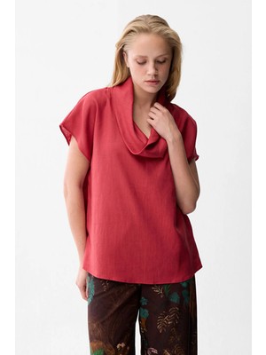 Love My Body  Keten Degaje Bluz Bordo 115LO030000