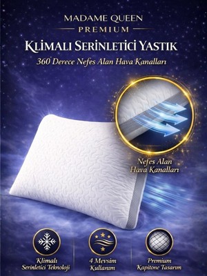 Madame Queen Premium Klimalı Yastık – 360° Hava Kanallı 800GR