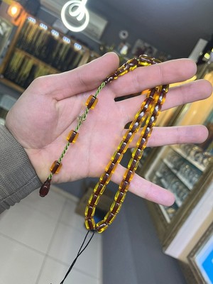 Tesbihanem Sıkma Kehribar Tesbih ( Sistemli-Imzalı-Özel Kutulu-Çakmaklı )