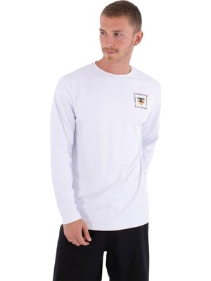 Hurley Rash Regular Bolud Ls Erkek Beyaz Likra