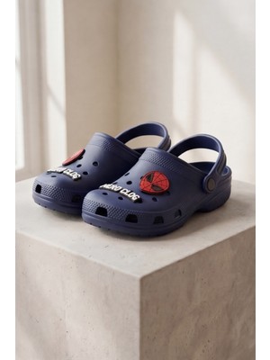 Liarca Hero-Clog Macera Serisi - Lacivert Maske Figürlü Erkek Çocuk - Bebek Terlik ve Sandalet: Ultra Hafif, Anatomik Iç Tabanlı ve Kaymaz Emniyetli Yazlık Çocuk Kapalı Terlik