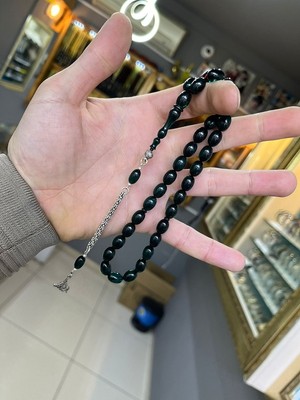 Tesbihanem Sıkma Kehribar Tesbih ( Gümüş Püsküllü )