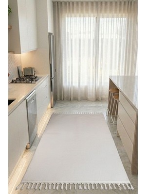 Tch Home Living Serein Krem Yumuşacık Peluş Halı 16 mm – Saçaklı, Kaymaz Tabanlı, Makinede Yıkanabilir, Leke Tutmaz, Antibakteriyel, 04321