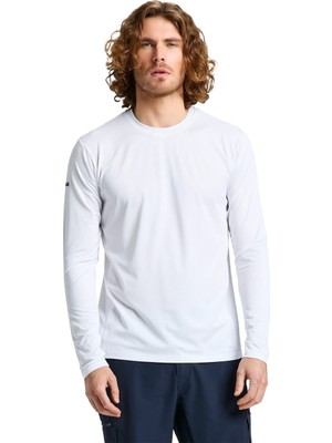 Slam Crew Sunblock Ls 20 Erkek Beyaz Tişört
