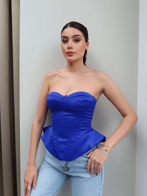 Esra Helvacı Straplez Saten Büstiyer
