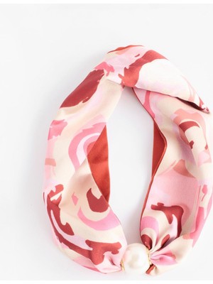 Jimmy Key Pembe Inci Detaylı Eşarp Kolye