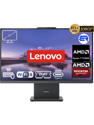 Lenovo Ideacentre 3 27ARR9 Amd Ryzen 7 7735HS 16GB Ram 512GB SSD 27'' Fhd Windows 11 Pro All In One Bilgisayar Elektropasaj
