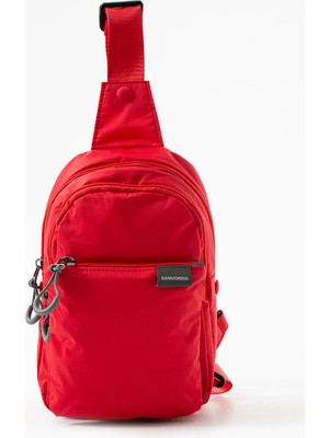 Sanmorris Unisex Kırinkıl Kumaş Suya Dayanıklı Çok Bölmeli Siyah Body Bag 6004
