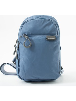 Sanmorris Unisex Kırinkıl Kumaş Suya Dayanıklı Çok Bölmeli Siyah Body Bag 6004