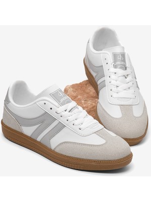 Tonny Black Kadın Beyaz Gri Rahat Kalıp Nefes Alabilen Sneaker