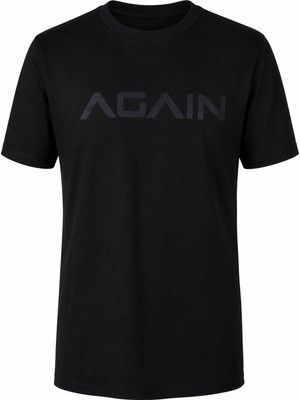 Trender Again Baskı Modal Octavian Siyah Erkek T-Shirt 226-30