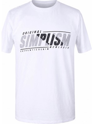 Trender Simplism Baskı Süpreme Beyaz Erkek T-Shirt 226-15
