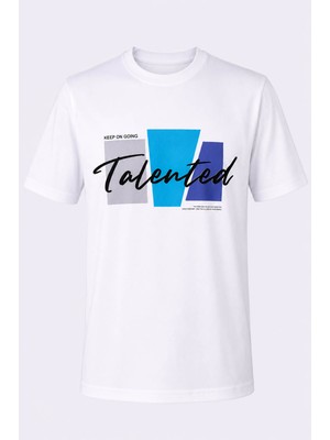 Trender Talented Baskı Süpreme Beyaz Erkek T-Shirt 226-07