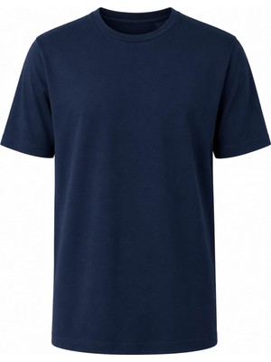 Trender O Yaka Keten Lacivert Erkek T-Shirt 4048