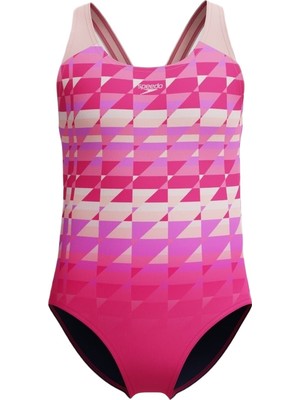 Speedo Prnt Splashback Jf Pink Kız Çocuk Pembe Mayo