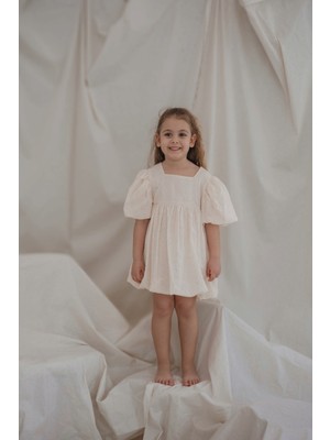 Oh la la Koala For Little Ones Krem Luma Vintage Serisi Balon Elbise