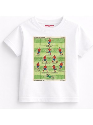 Rabona Fashion Ispanya Efsane Kadro Retro Çocuk Tişört