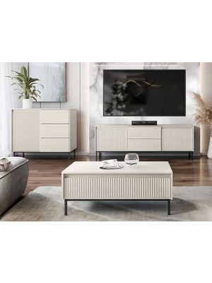 Sare Trade Hernest Modern Tv Ünitesi ve Yaşam Ünitesi - 3 Parça Set