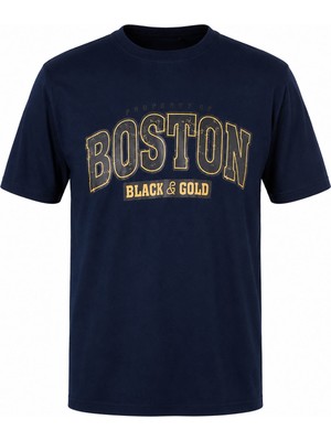 Trender Boston Black&gold Süpreme Indigo Erkek T-Shirt 226-20