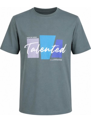 Trender Talented Baskı Süpreme Haki Erkek T-Shirt 226-07