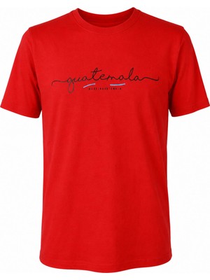 Trender Guetemala Baskı Süpreme Kırmızı Erkek T-Shirt 226-06