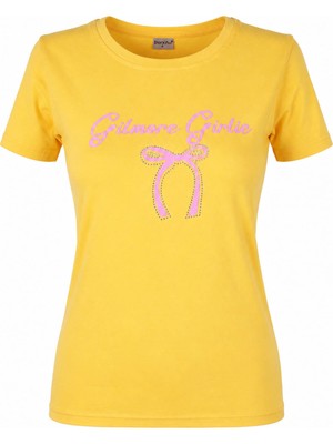 Trender Gilmore Kurdele O Yaka Sarı Kadın T-Shirt 26YDT1000002