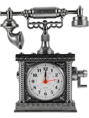 Sepetopia Klasik Telefon Görünümlü Masaüstü Saat ve Alarm