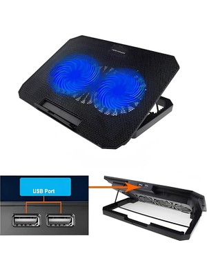 Sepetopia Notebook Soğutucu Fanlı Stand USB Portlu 8 Kademe Laptop Sehpası