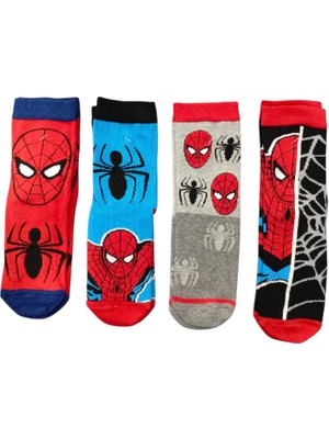 Marvel Spider-Man Lisanlı Erkek Çocuk 4lü Soket Çorap