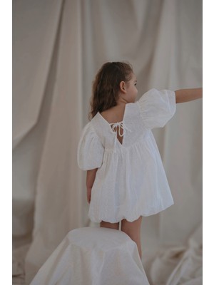 Oh la la Koala For Little Ones Beyaz Luma Vintage Serisi Balon Elbise