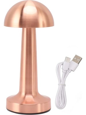 Sepetopia Modern Bronz Masa Lambası 3 Renk LED Dokunmatik Şarjlı Model