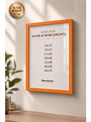 Doğal Ahşap Çerçeve -Boş Çerçeve-Resim Çerçevesi, Poster Puzzle Çerçevesi (Ön Korumalı,postersiz)