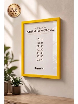 Doğal Ahşap Çerçeve -Boş Çerçeve-Resim Çerçevesi, Poster Puzzle Çerçevesi (Ön Korumalı,postersiz)