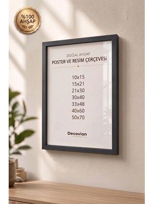 Doğal Ahşap Çerçeve -Boş Çerçeve-Resim Çerçevesi, Poster Puzzle Çerçevesi (Ön Korumalı,postersiz)
