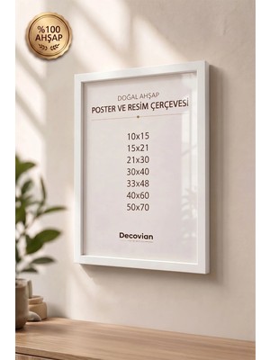Doğal Ahşap Çerçeve -Boş Çerçeve-Resim Çerçevesi, Poster Puzzle Çerçevesi (Ön Korumalı,postersiz)