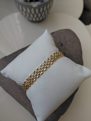 Lavante Butik Zirkon Taşlı Hasır Bileklik Çelik Kadın Bileklik