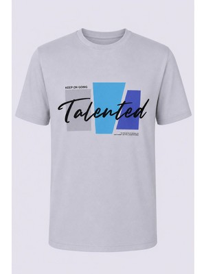 Trender Talented Baskı Süpreme Gri Erkek T-Shirt 226-07