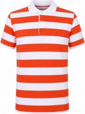 Trender Ringelli Turuncu Erkek Polo Yaka T-Shirt 352