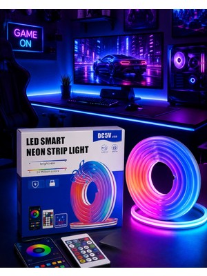 sbodurhome Rgb Neon LED Şerit Işık Kumandalı USB Girişli Su Geçirmez Şerit LED