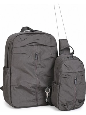 Wander Bag Wander 6560 Sırt Çantası ve Çapraz Omuz Çantası Seti Suya Dayanıklı Günlük Kullanım Seyahat Okul Çanta Seti