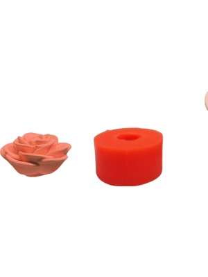 Tahtakale Toptancı Silikon 3D Kalıp Gül Kalıbı Mum Sabun ve Taş Tozu Kalıbı 3.5 x 7.3 cm