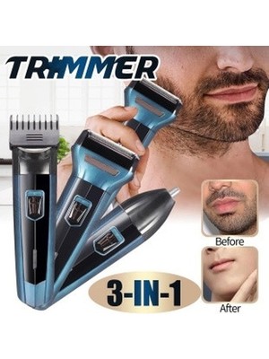 Sepetopia 3 In 1 Saç Sakal Kesme Ense Burun Tıraş Makinesi Seti (5517)