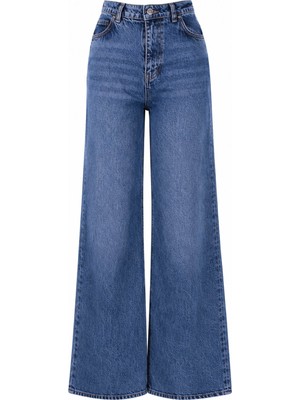 Trender Taşlı Mavi Kadın Jean Pantolon 8184