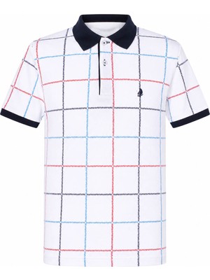 Trender Baskılı Beyaz Erkek Polo Yaka T-Shirt 253