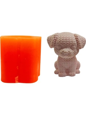 Tahtakale Toptancı Silikon 3D Kalıp Sevimli Köpek Modeli Mum ve Taş Tozu Kalıbı 10 cm