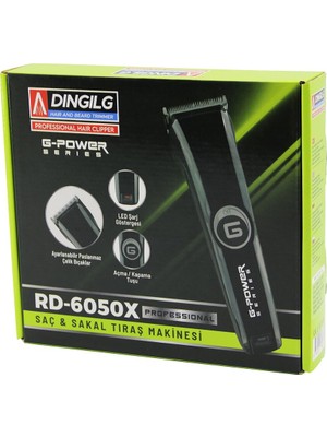 Sepetopia Saç Sakal Kesme - Traş Makinesi Fiş Şarjlı=led Gösterge Ayarlı BIÇAK=0.1-05MM RD-6050X G-Pow