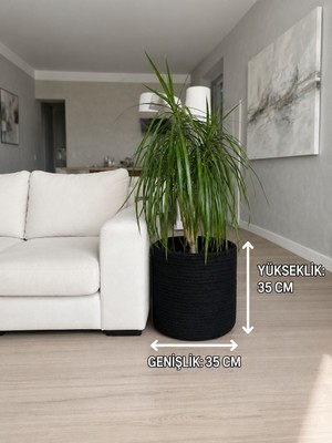 Sarda Design Sarda El Emeği Dekoratif 35 cm x 35 cm Saksı Kılıfı Dekoratif Doğal ve Şık