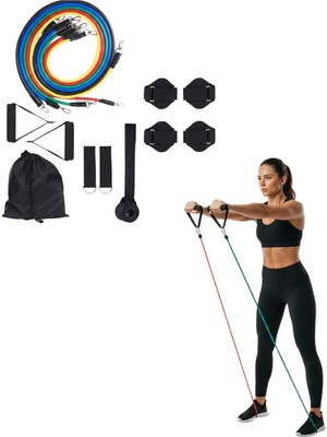Star Light 11 Parça Çok Fonksiyonlu Kapı Arkası Egzersiz Bandı Ev Tipi Spor Seti